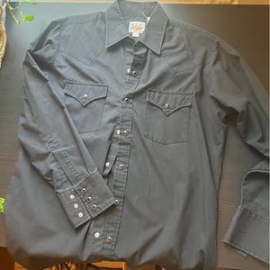 All black long sleeve western shirt - Ely Cattleman